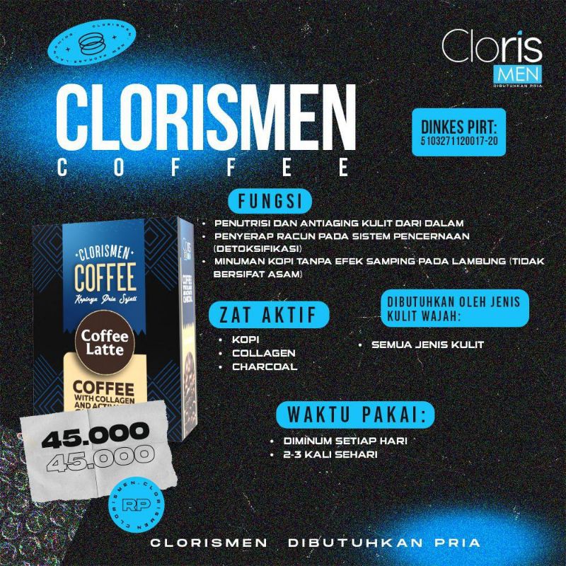 

ClorisMen Coffee Latte untuk pria Kopi pria sejati (isi 5 sashet)