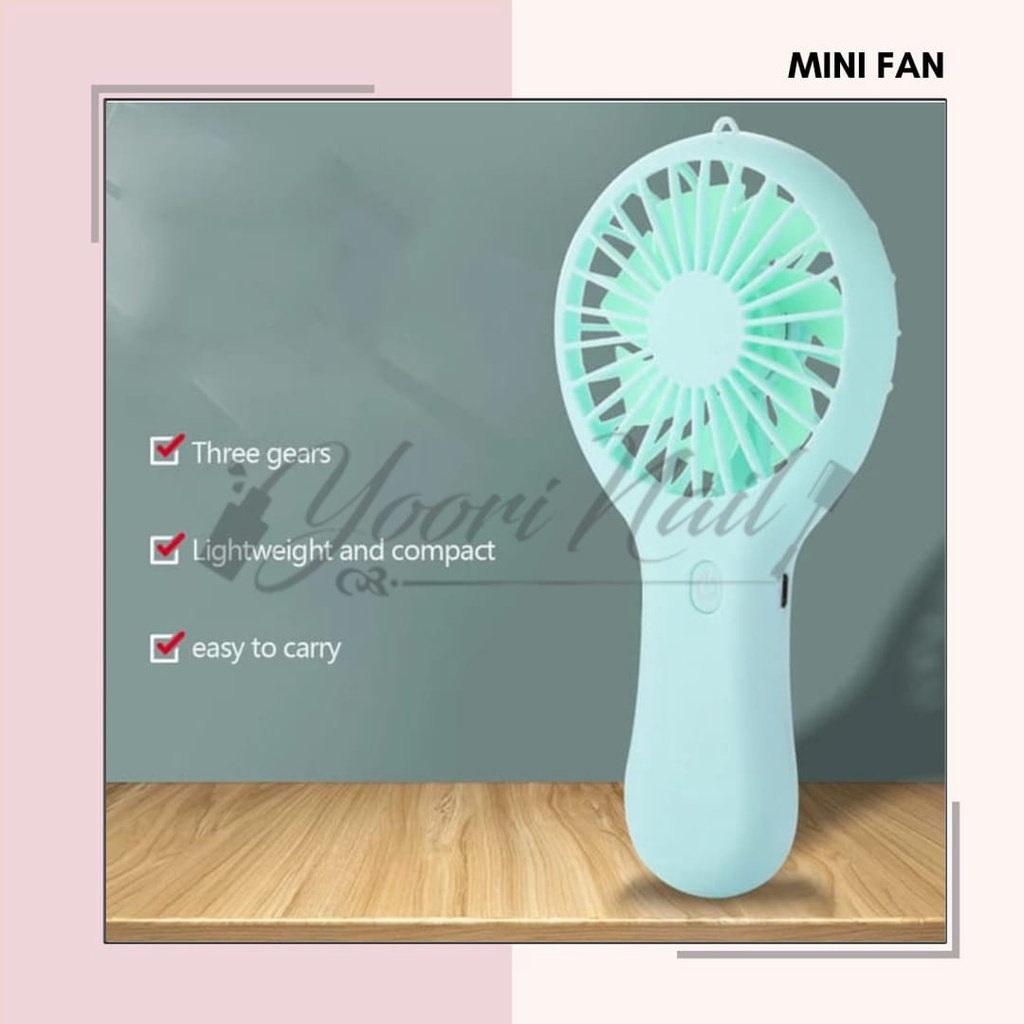 Mini Fan Portable USBWith Holder HP Kipas Angin Kecil Rechargeable