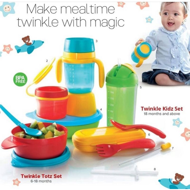 Tupperware - Malaysia - Twinkle Set / beralatan makan Baby & anak