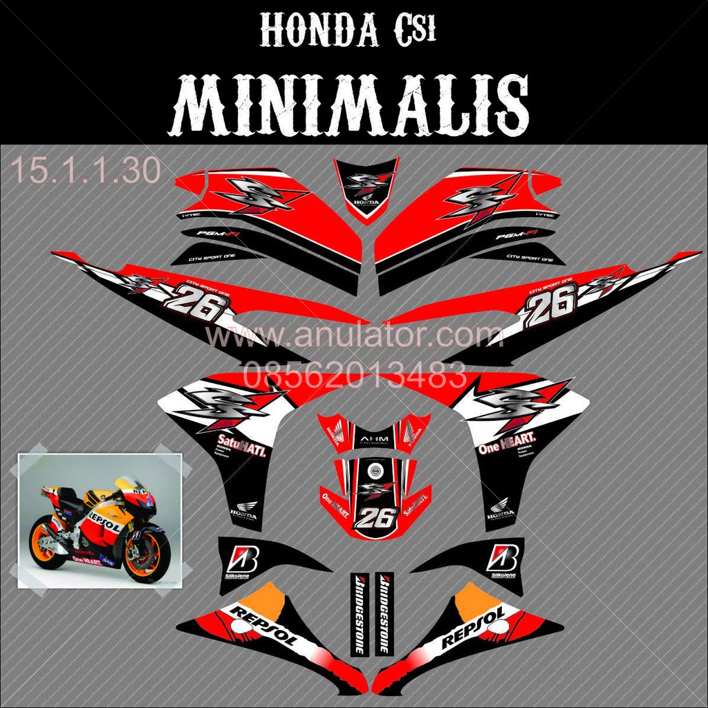 Sticker Striping Motor Stiker Honda Cs 1 Minimalis Cs1 Spec A