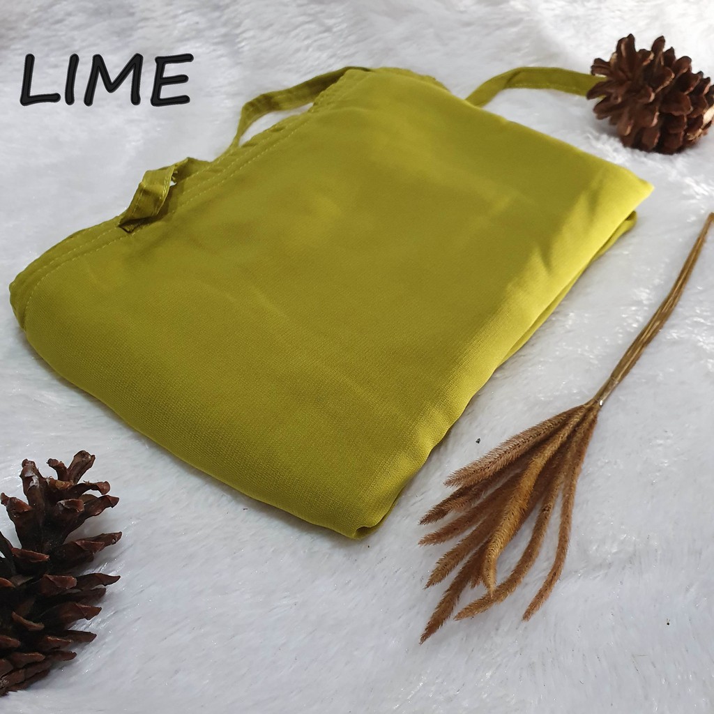 Khimar KAYLA Dua Layer Jumbo Nonped / Fine Katun Hijab Syari-lemon