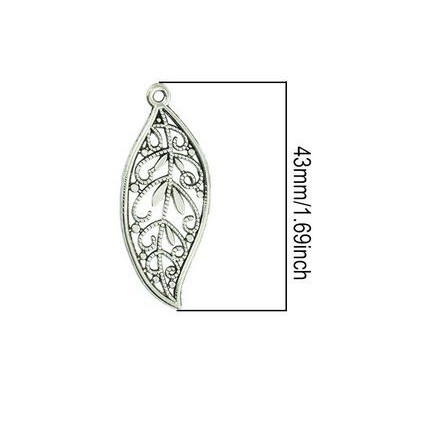 Hollow Leaf Pendant - Liontin Bentuk Kerangka Daun (10pcs)