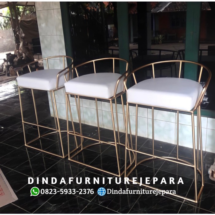 KURSI BAR BESI GOLD- KURSI MINIBAR -KURSI CAFFE BESI -KUSRI BAR TINGGI