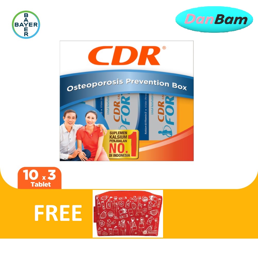 CDR Fortos Suplemen Kalsium Paket Anti Osteoporosis Rasa Jeruk 30 Tablet