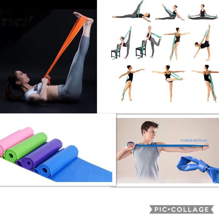 TBI Elastic Latex Yoga Band Panjang Long Resistance Gym Pilate Fitness