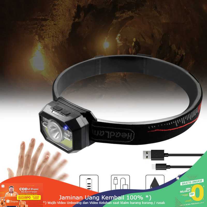 (BISA COD) RVOSTR Pocketman Senter LED Kepala Headlamp Waterproof XPG + COB - LH-K28