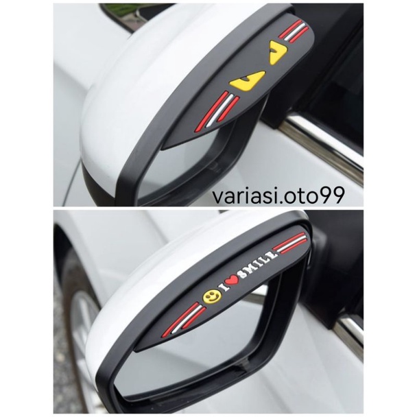 Talang Air Spion Mobil Motif Sport mata Smile Topi penahan Dan pelundung Spion Mobil