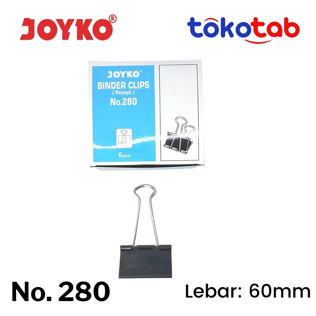 

Tokotab - JOYKO Binder Clip/ Klip/ Penjepit Kertas 280 (per pak isi 6 pcs)