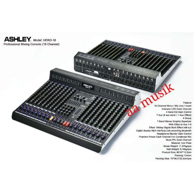 MIXER ASHLEY HERO 16 ORIGINAL MIXER 16 CHANNEL