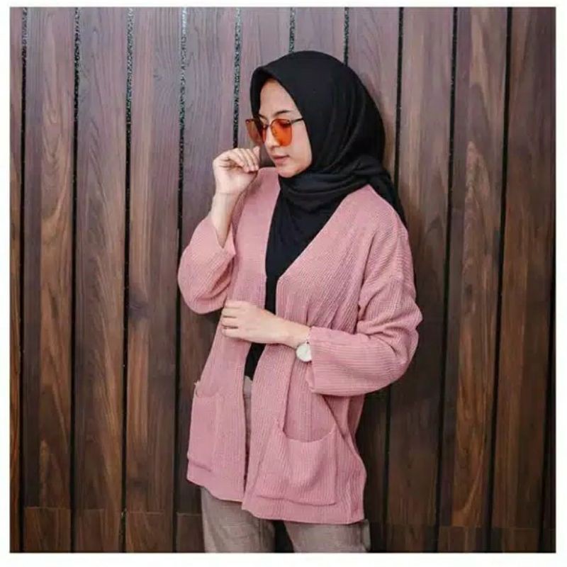 RAJUT LOOCY OVERSIZED OUTHER CARDIE-Dusty