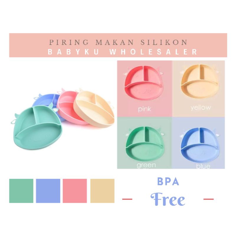 Piring silikon suction bayi anti tumpah / platemat suction baby