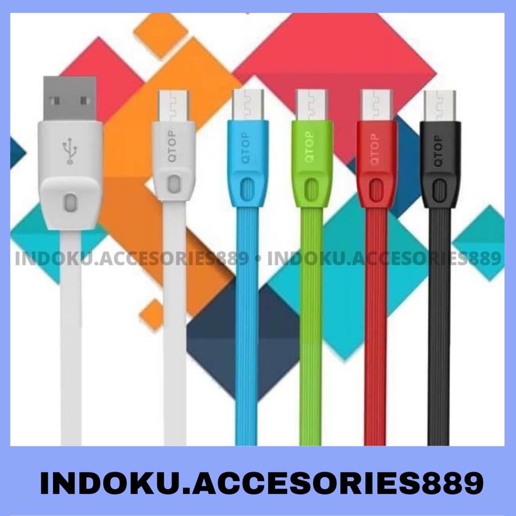 Kabel Charger Qtop Mirco V8  Fast Charging usb data 1 Pcs