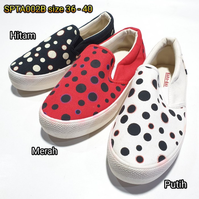 sepatu slip on wanita import bara bara a002b