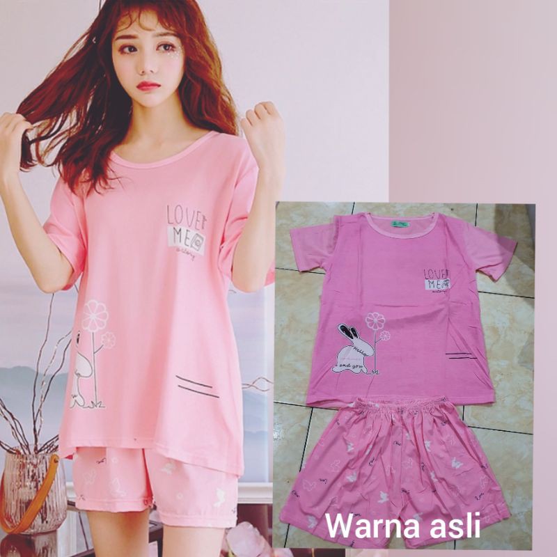 Baju tidur hotpants wanita bahan spandek import