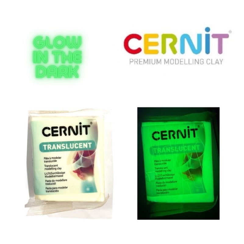 Cernit night glow in the dark polymer clay cernit fosfor polimer clay cernit gid glow in the dark bahan kerajinan tangan clay menyala dalam gelap halloween clay donehandymade done handymade jual bahan kerajinan tangan jual polymer clay menyala clay fosfor