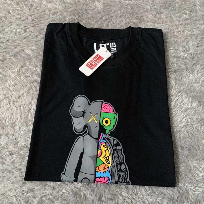 Kaos Tshirt Uniqlo X Kaws Anatomy Grey Fulltag &amp; Lebel