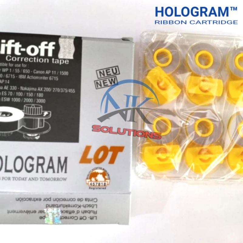 Tip-ex / Penghapus Mesin Tik / Lift Off Correction Tape Hologram utk Mesin Tik Royal TA SE Brother O