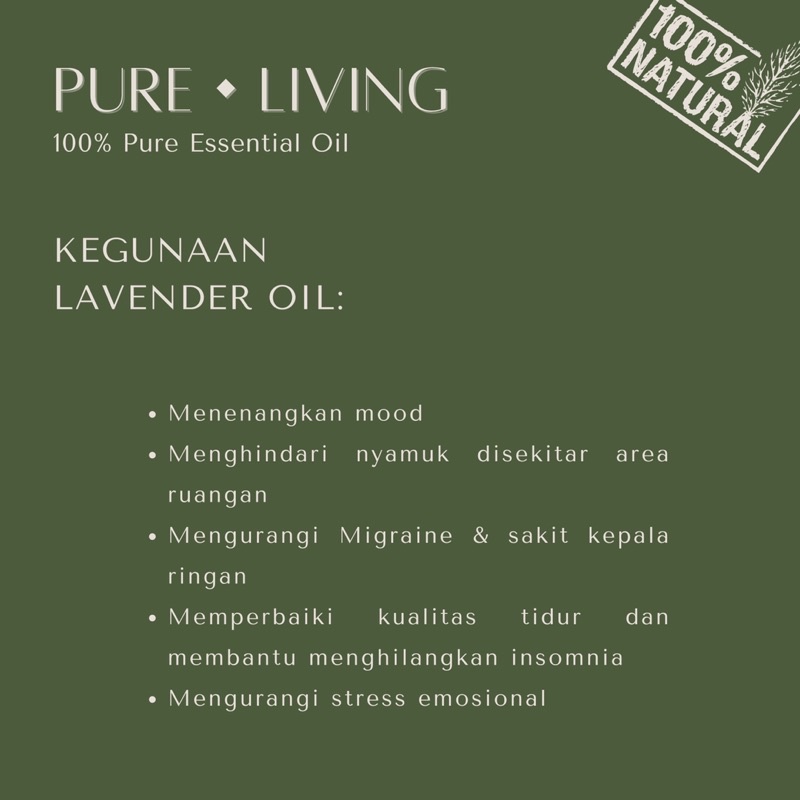 Lavender - 100% Pure Essential Oil 15ml | Aromatherapy Oil 15ml | Pewangi Ruangan | Oil Aromaterapi Diffuser Oil Burner | Minyak Atsiri | Birthday Gift Ideas | Minyak Esensial | Room Fragrance Perfume | Pengharum Ruangan