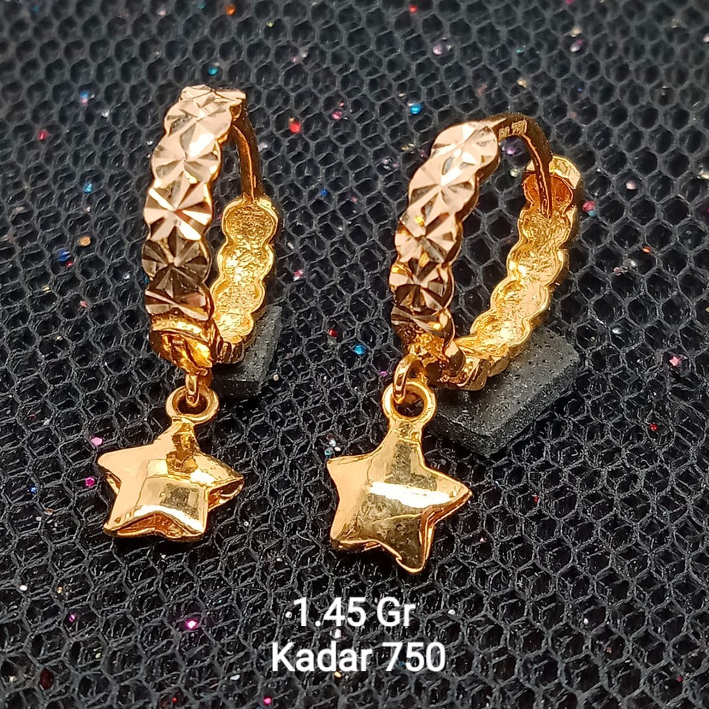 Anting Jipsi Emas 17 K - 1.45gr Kadar 750 - AJS100000009