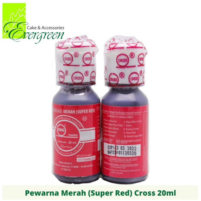 

Ht6362D Pewarna Makanan Cross Merah (Super Red) 20Ml Ht5