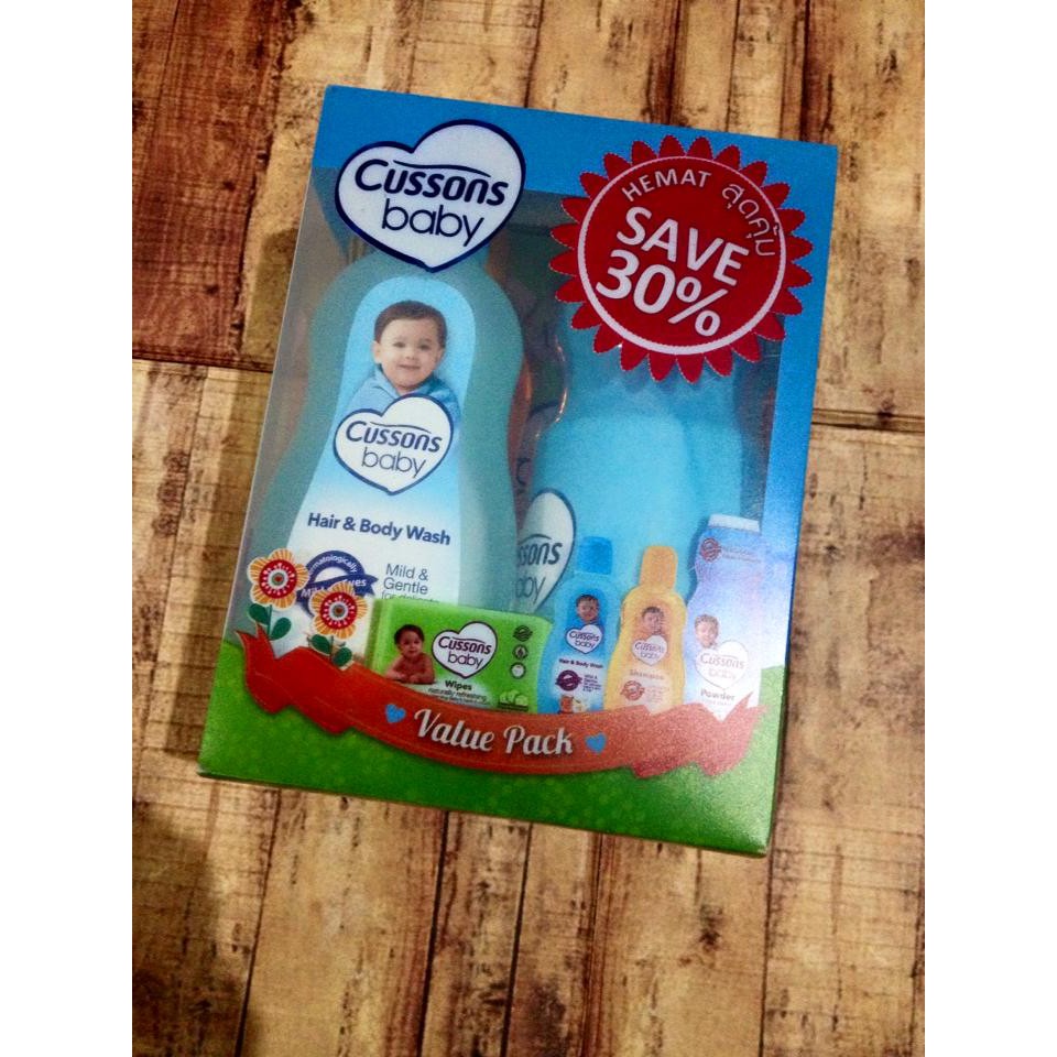 Gift Set Bedak Shampoo Set Bayi Cusson Baby Value pack 5in1