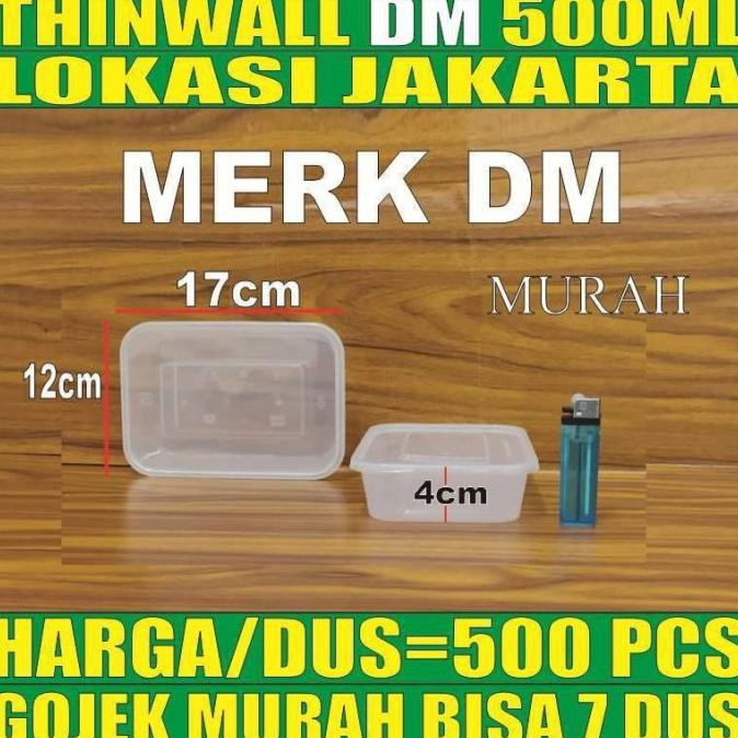 Thinwall DM 500ml PerDus Box Plastik FoodContainer Rectangular Jakarta