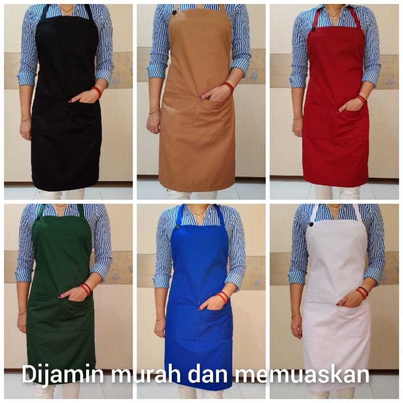 Celemek Apron Cotton Full Hitam Harga Murah Mutu Prima