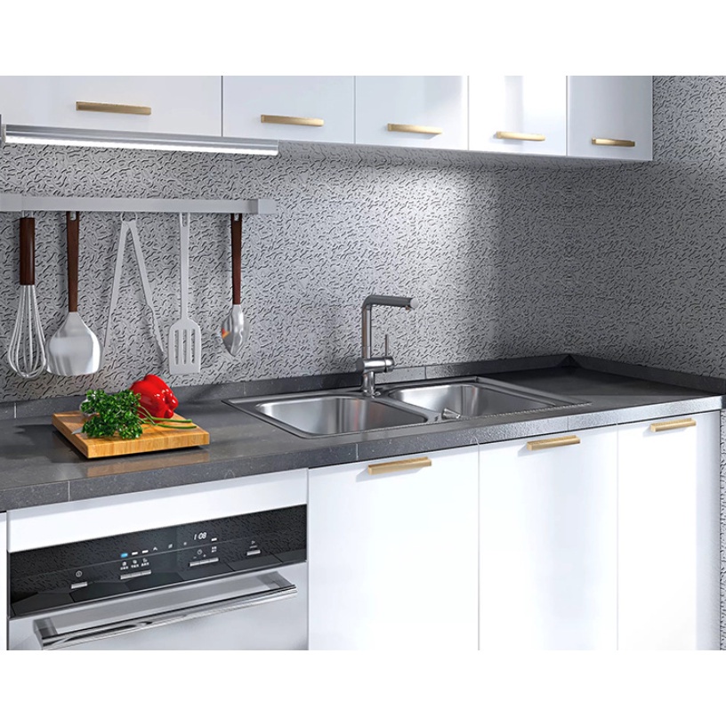 MARKAS - HL0208 Wallpaper Aluminium Foil Anti Minyak Tahan Api Stiker Dinding Dapur