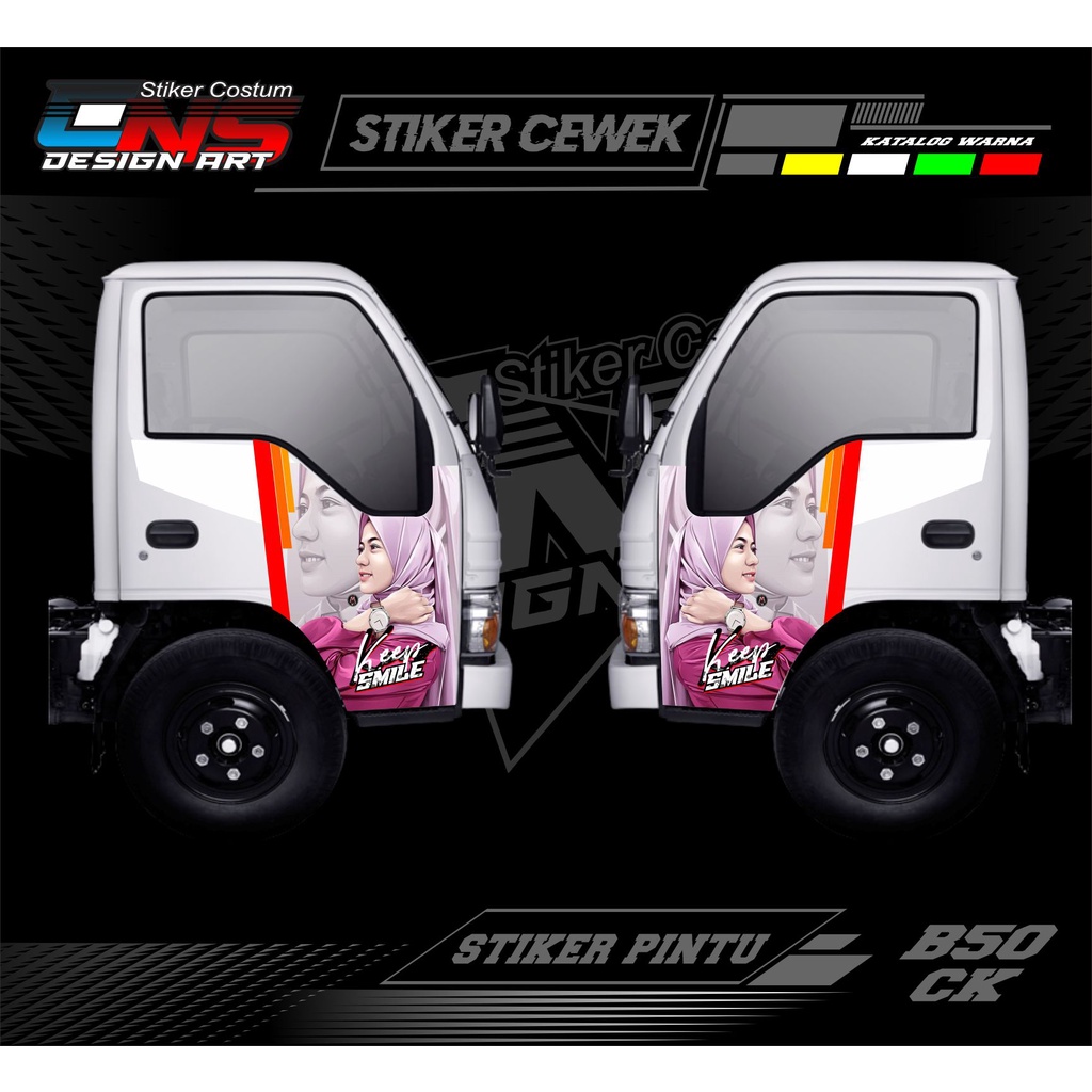 stiker pintu kabin elf/truk/canter stiker variasi pintu mobil elf/ truk/canter stiker pintu pickup s
