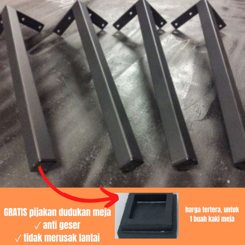 kaki meja besi hollow/kaki meja besi kotak/kaki meja besi minimalis tinggi 30/40/50/60/70