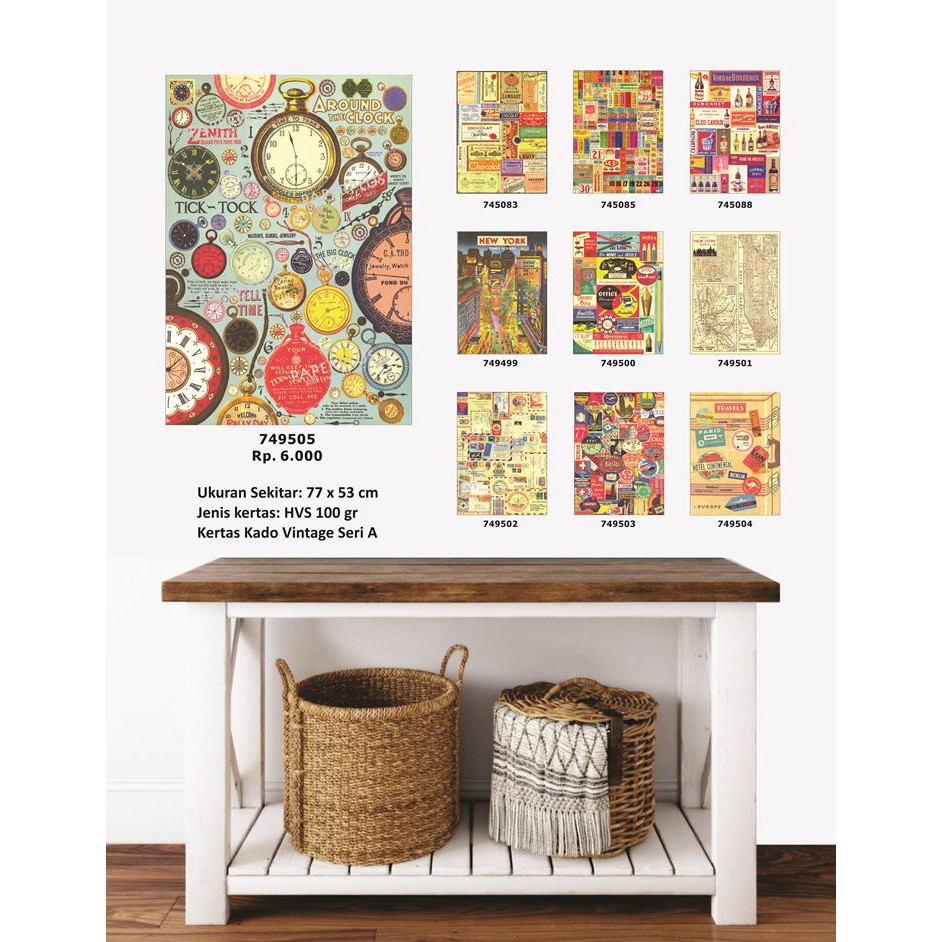 

Kertas Kado Besar Vintage Around The Clock_Series