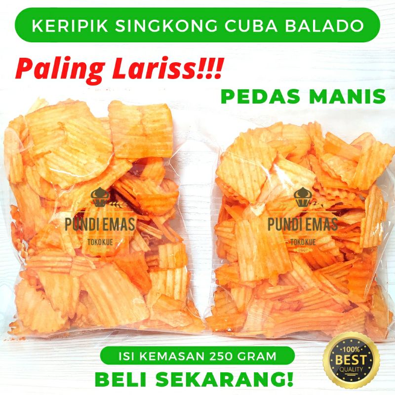 Keripik Singkong Balado 500gr / Chuba Balado TES Kiloan Varian Keju, Balado, Jagung Bakar