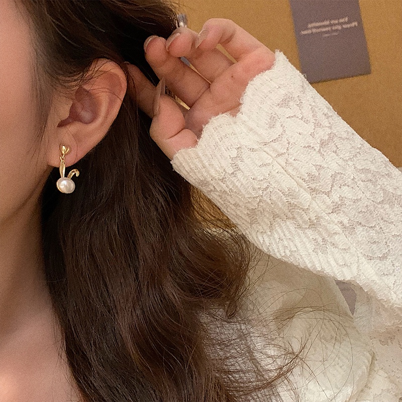 Anting Kelinci Mutiara Lucu Untuk Wanita Aksesoris Korea