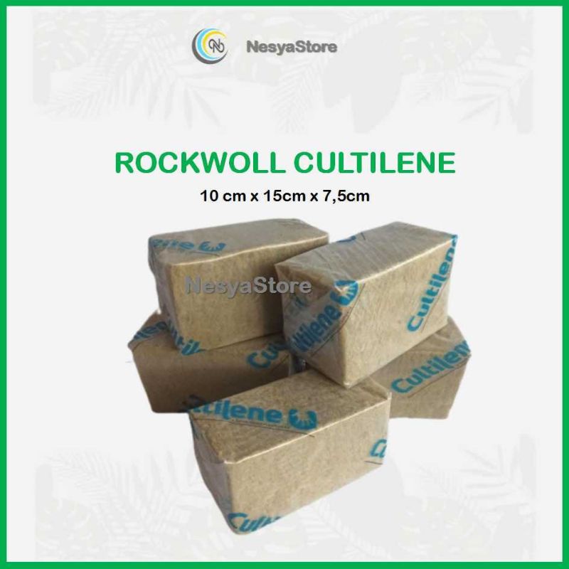 Rockwool Cultilene Rockwoll Hidroponik 10cm x 15cm x 7,5cm Media Hidroponik