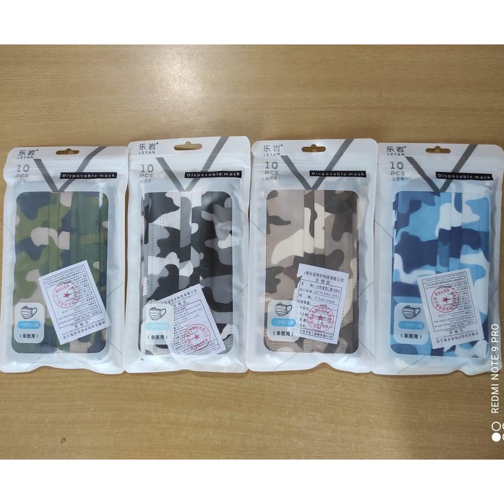 [Bonus Air Wick] Masker Fancy 3ply Motif isi 10pcs / Disposable / Earloop / Dewasa