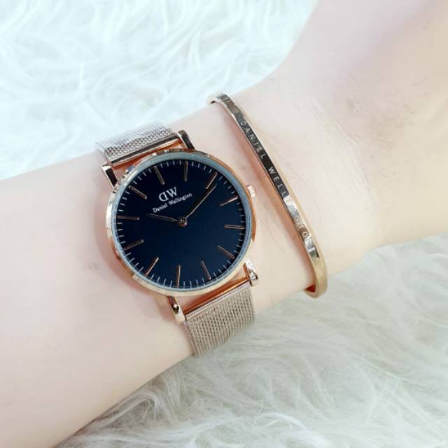 JAM TANGAN WANITA DW RANTAI PASIR FREE GELANG || DIAMETER 4 CM || COD