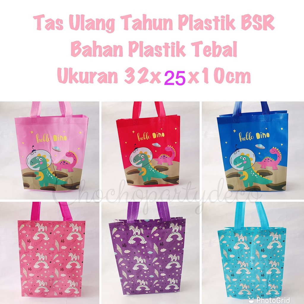 

(1pc) Tas ulang tahun goodie bag baby shark unicorn dino - Tas spunbond prem bsr kar