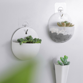 Pot Bunga Hydroponic Model Gantung Dinding Bahan Plastik Pot Bunga Hydroponic Model Gantung Dinding Bahan Plastik