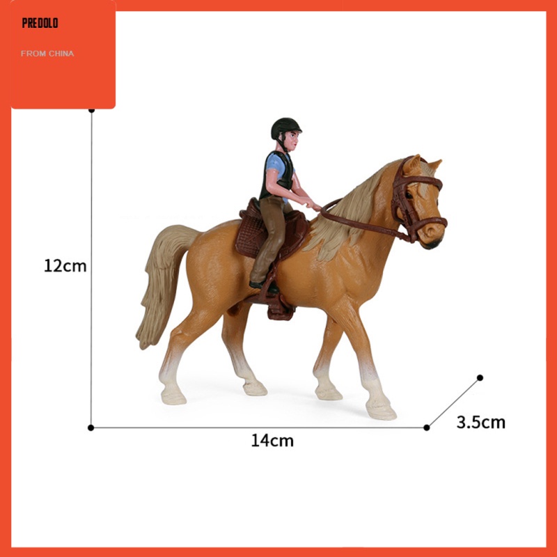 [In Stock] Farm Animal Figure Toy Miniature Horse with Male Rider Figurine Statue