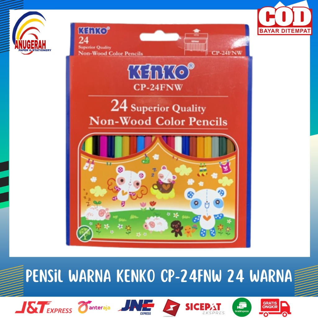 

PENSIL WARNA KENKO CP-24F NON WOOD 24 WARNA (PCS)