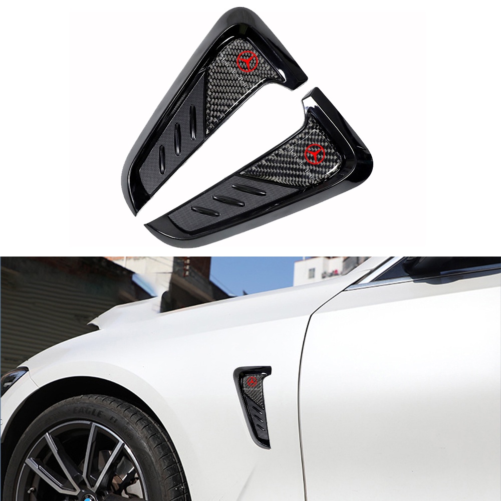 2pcs Stiker Ventilasi Fender Mobil Bahan Serat Karbon Untuk Mercedes Benz A B C E S Class GLA GLB GLC GLE GLS