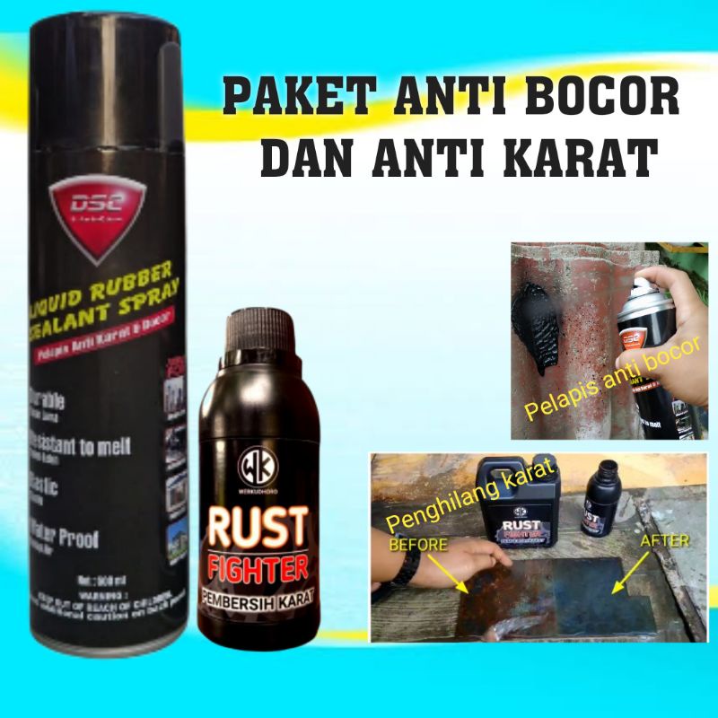 Anti Bocor Atap bonus Pembersih Karat / penambal atap bocor Spray penghilang karat besi