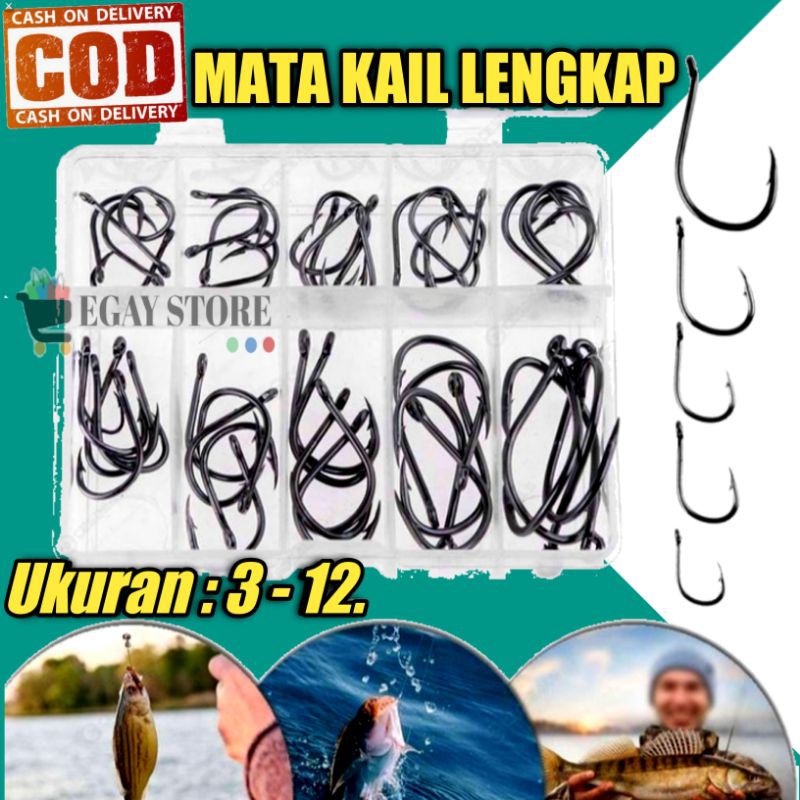 Mata Kail Pancing Set Box Lengkap Ukuran 3-12 70 Pcs Perlengkapan Mancing Murah