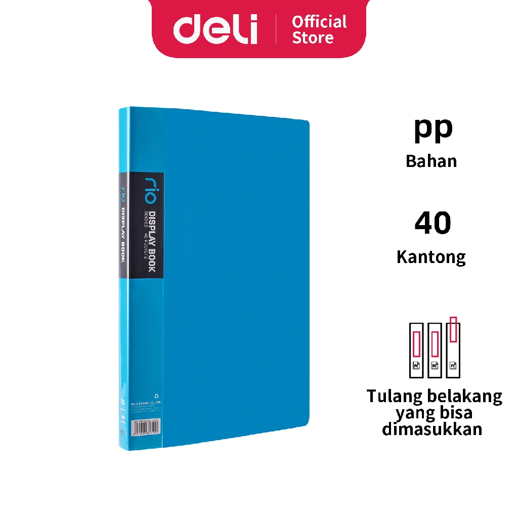 Deli Display Book / Clear Holder- Seri Rio FC 40P Bahan Plastik PP yang kuat EB01302