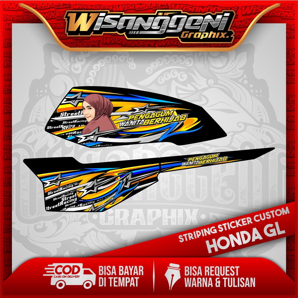 STRIPING STICKER DECAL HONDA GL MAX/GL PRO CUSTOM 16