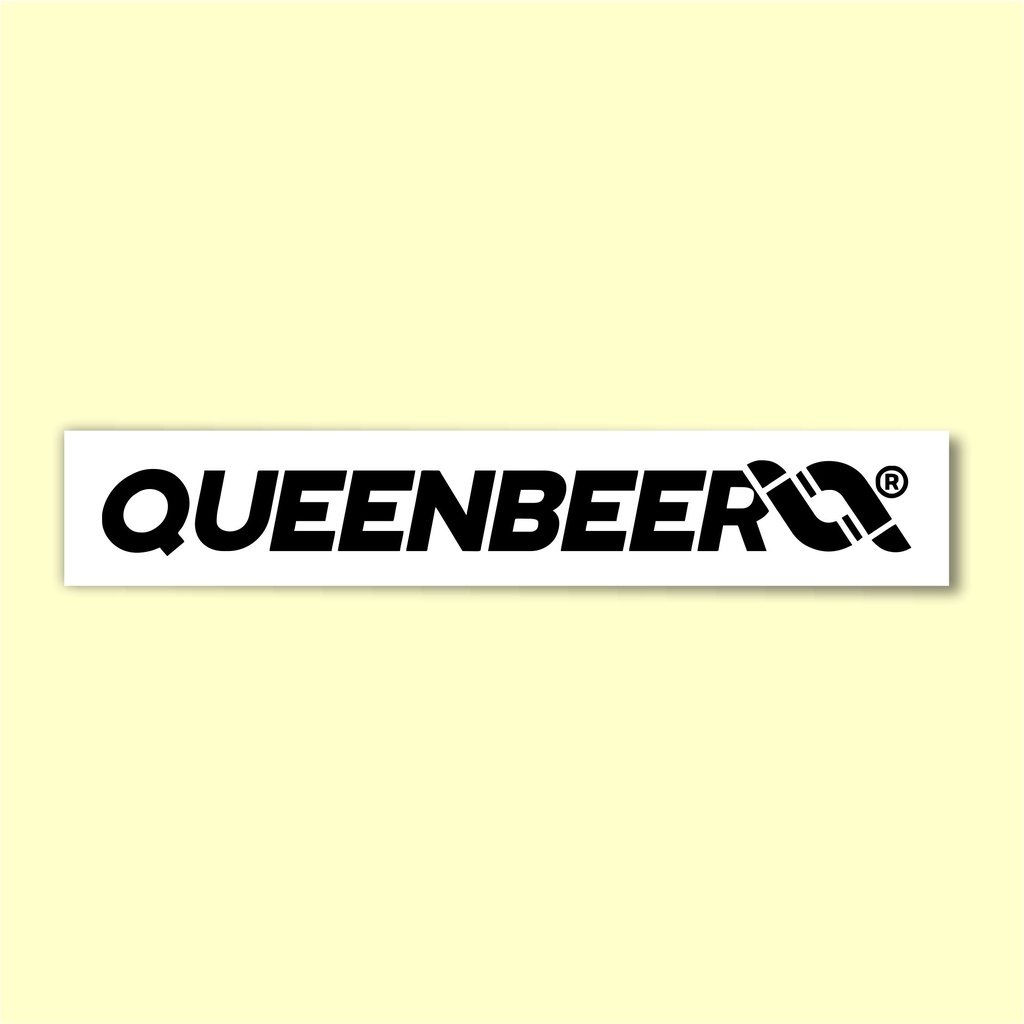 

Stiker brand stiker distro Queenbeer panjanh putih panjang bahan graftac anti air