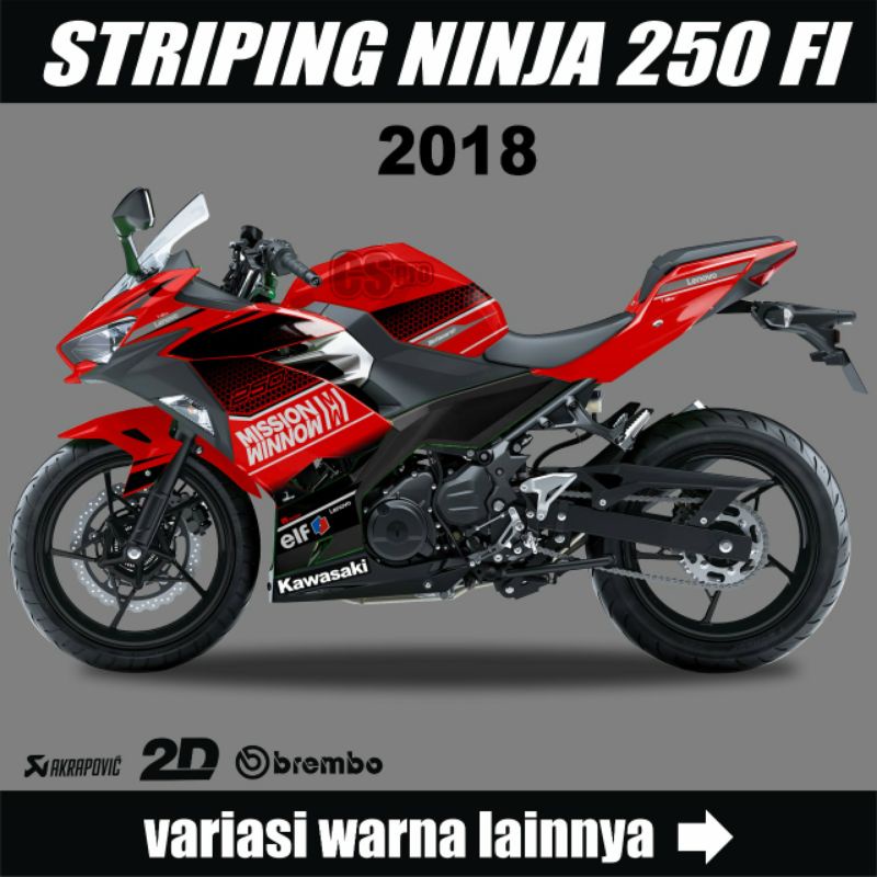 STRIPING STIKER NINJA 250 FI / Sticker Motor Variasi Ninja Fi 250 / Stiker List Body Ninja Fi 2018