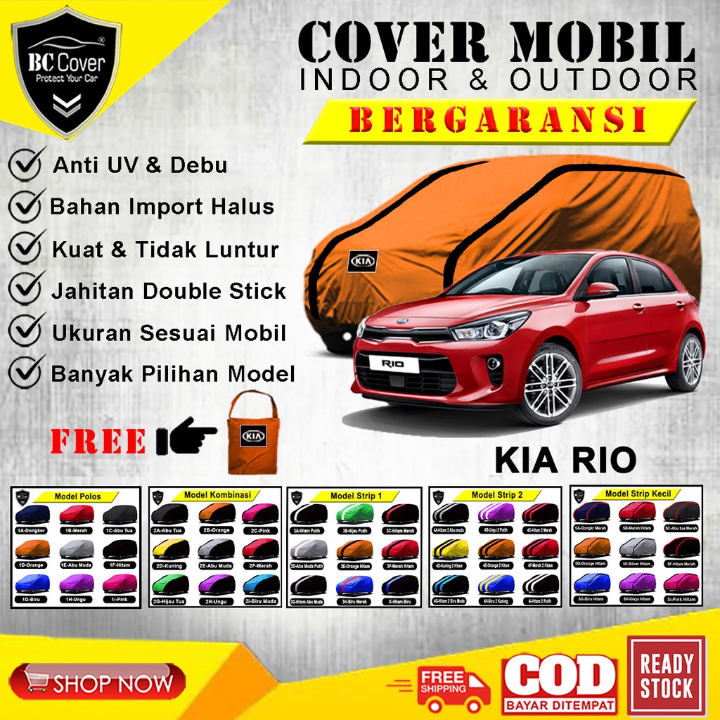 Body Cover Mobil Kia Rio / Sarung Mobil Rio / Selimut Mantel Pelindung Jas Mantol Kerudung Penutup Tutup Mobil Kia Rio Outdoor