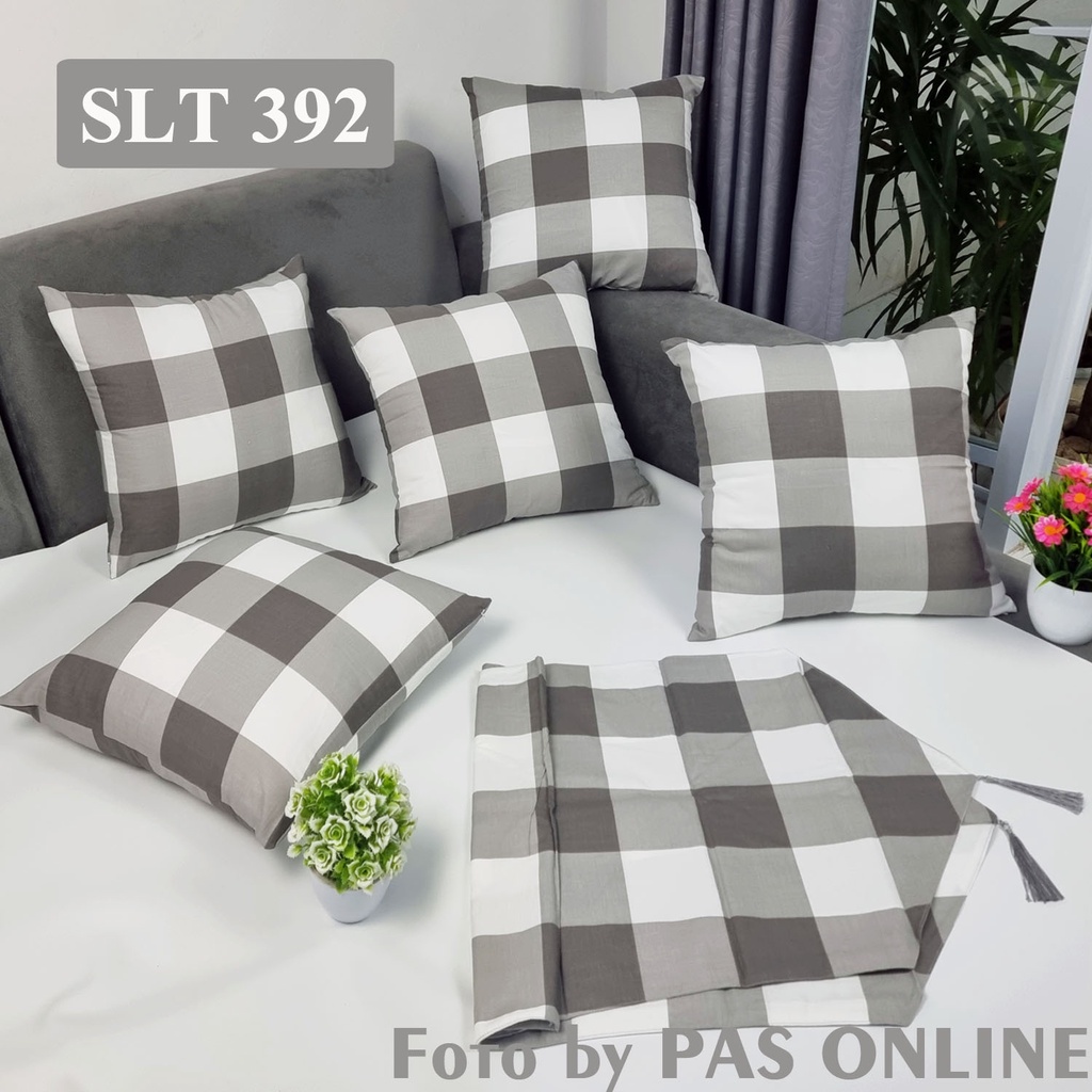 PAKET TAPLAK + SARUNG BANTAL SOFA 50X50 ( 1 TAPLAK + 5 SARUNG )