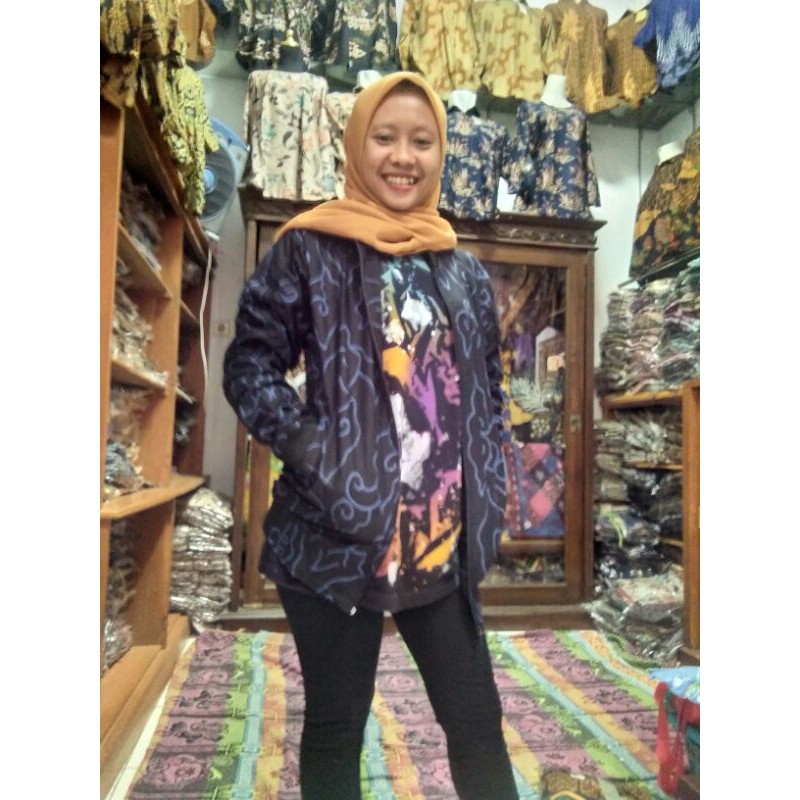 JAKET BATIK MEGA MENDUNG HOME MADE/JAKET BATIK TULIS UNISEX